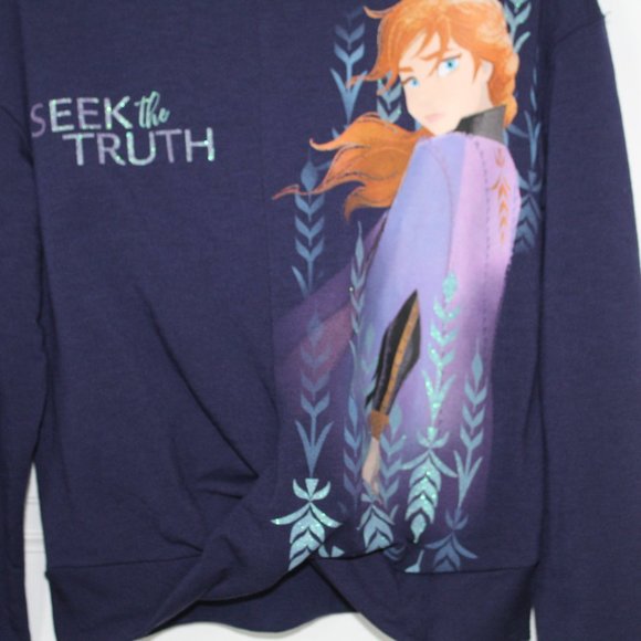 Disney Frozen II pullover hooded sweatshirt Lg - Picture 4 of 5